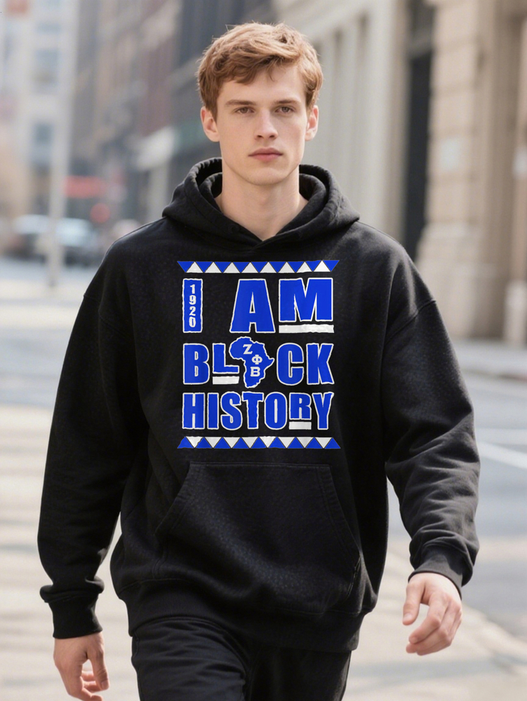 Zeta Phi Beta Sorority Paraphernalia I Am Black History Selected Fun Design Hoodie DIY Pure Cotton Rich Patterns Soft