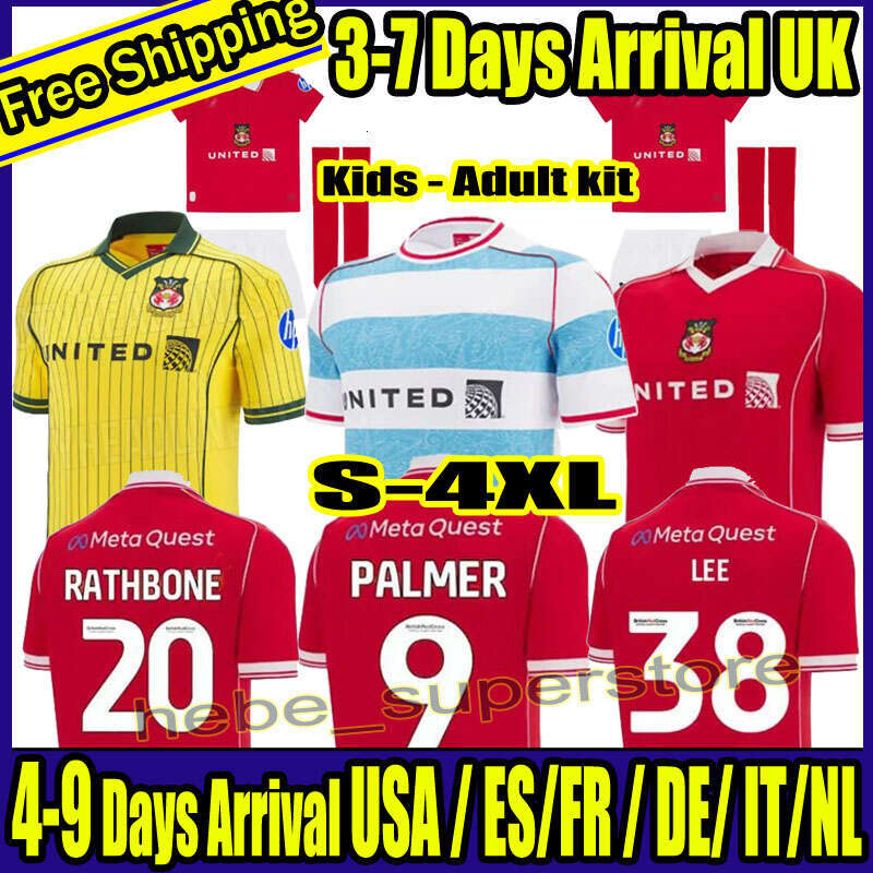 S-4XL 25 26 Wrexham Soccer Jerseys S. Boden F. Takyi P. Rutherford S. Wedgbury Allsopp Billy Ashcroft Football Shirt MEN KIDS Kits Full Set DAVIES YOUNG MULLIN CANNON