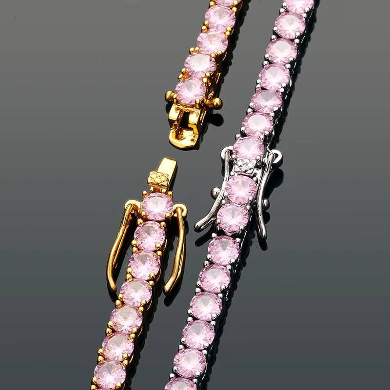 Wholesale high quality luxury ice type moissanite hip hop tennis necklace and bracelet, unisex