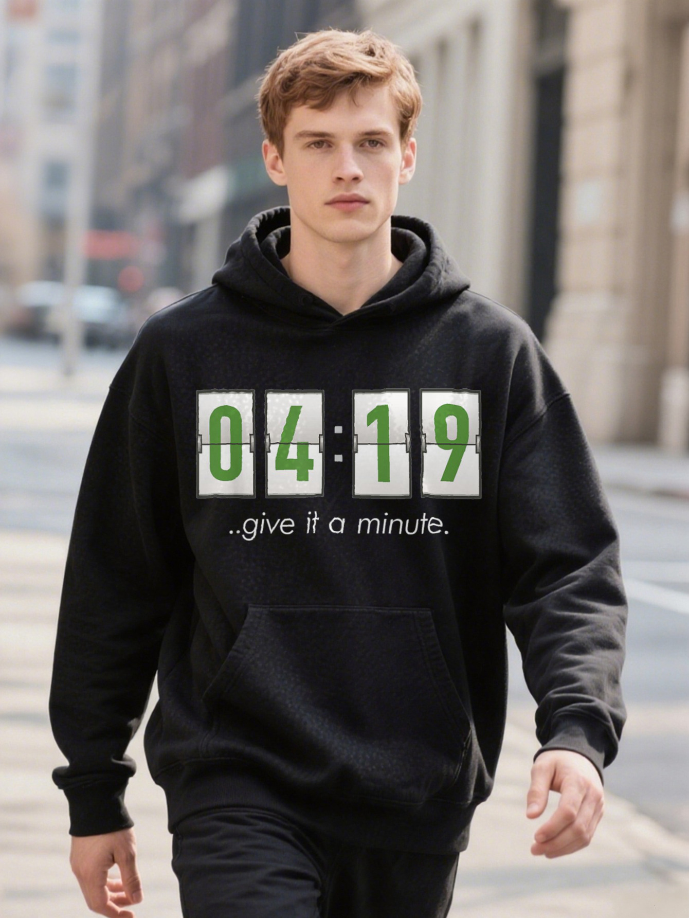 Clock Subtle Stoner Marijuana Weed Humor Cotton Hoodie Plus Size Men S Casual Ee L XL