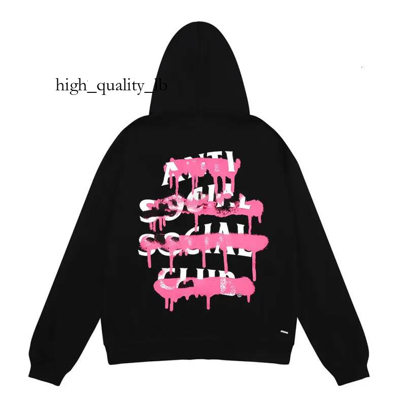 Anti Soccial Hoodie Unisex Luxury Sweatshirt Designer Antisocial Club Hoodie High Street Trendy Style Streetwear Mens Womens Slogan Print Graphic Hoody c46