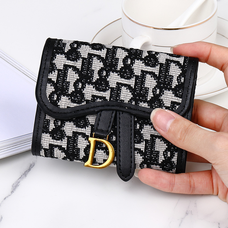European and American Retro Small Card Holder for Women, Multi-Card Slots, Anti-Demagnetization, Large Capacity, Buckle, Student, Foreign Trade, Cross-Border