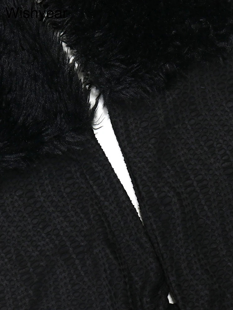 Long Sleeve Fur Slash Neck Off Shoulder Crop Tops and Skinny Pants Womens Black Two 2 Piece Set Sexy Birthday Party Outfits 250815