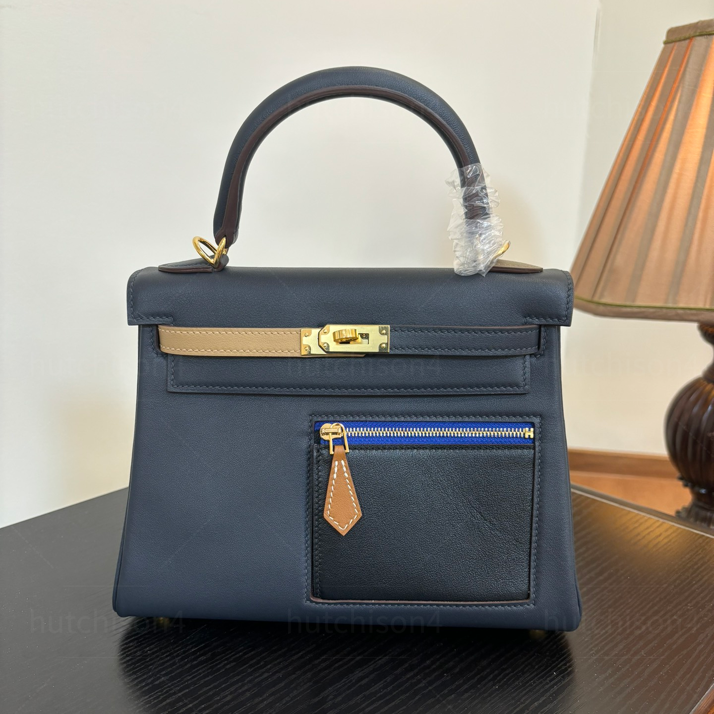 Six-color handbag Tote bag Single zipper wallet Genuine leather handbag Women's checkered handbag 25 cm 28 cm