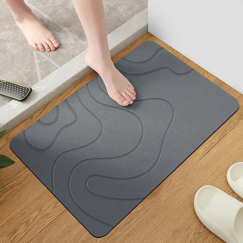 Indoor Diatomite Stone Bath Mat Diatom Mud Soft Mat Water Absorption Quick Drying Diatomite Stone Shower Mat Entryway Rugs 250811