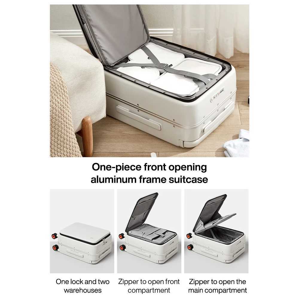 Mixi New Design Wide Handle Suitcase Men Carry-On Luggage Women Travel Trolley Case 20 Inch Cabin PC Aluminum Frame M9275 L2508151