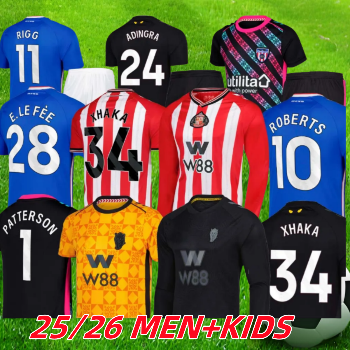 24 25 26 sunderland Soccer JerseyS Home away third 2025 RED BLACK KIDS s STEWART SIMMS ROBERTS AMAD CLARKE Diarra 19 EMBLETON E NIEN Football Shirt SEWS PROMOTED SS
