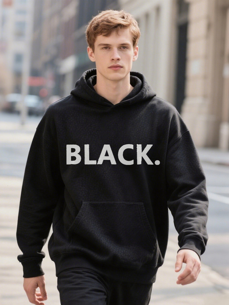 Funny Men's Graphic Tee Vintage Black Casual Hoodie With Humorous Letter Print Washable e4f87 6438c