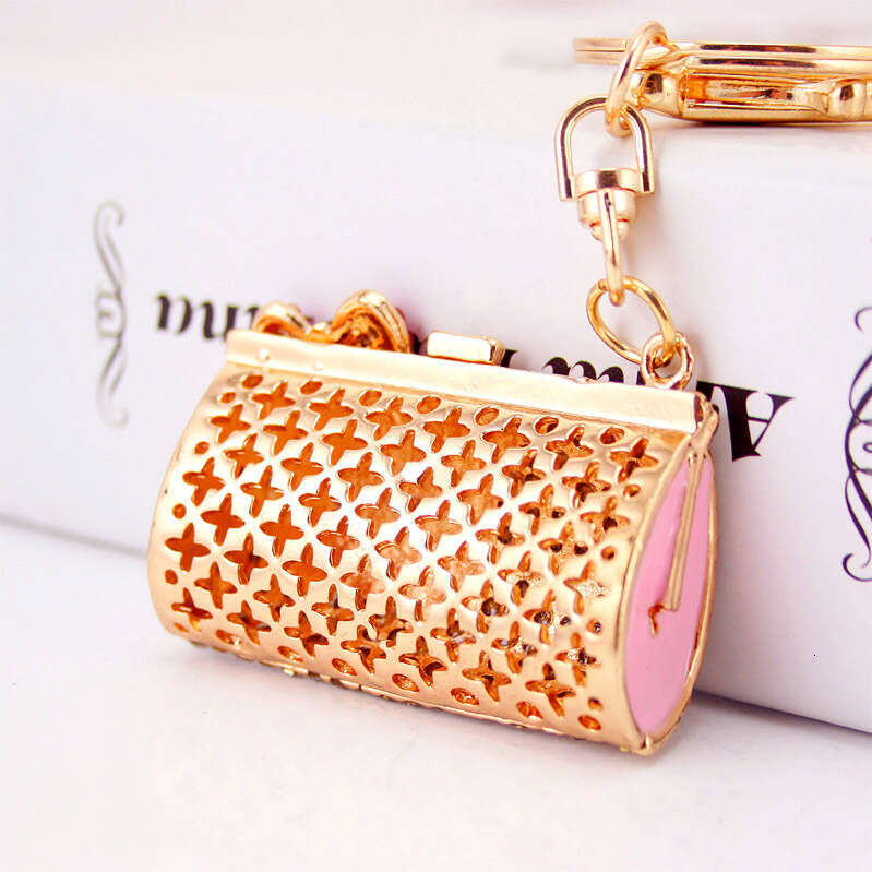 Fashion Creative Cute Dia-Encrusted Cartoon Cat Head Handbag Keychain Metal Pendant Accessory 459