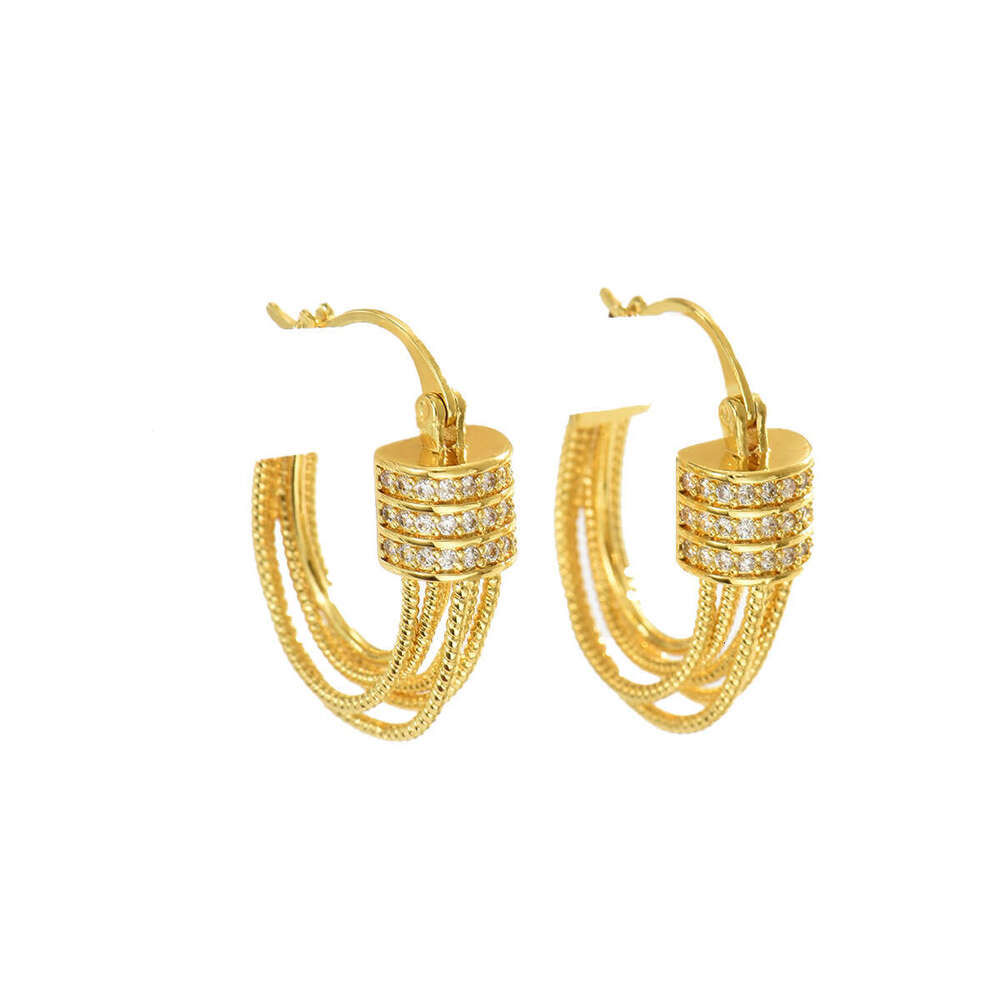 Trendy Women's with Unique High-End Design, Inlaid Zircon, Versatile Ear Cuffs, Fashionable New Earrings