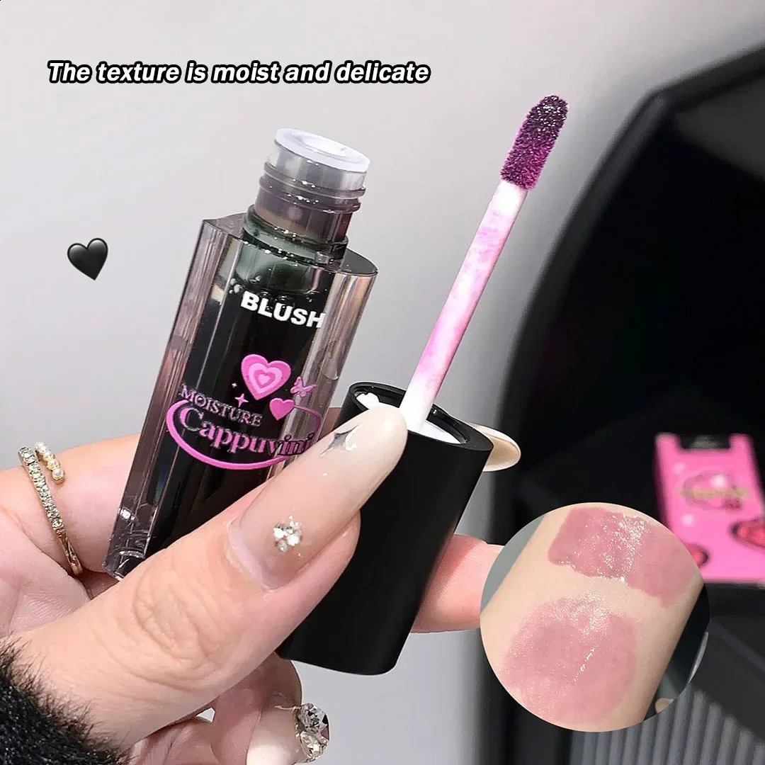 Black Liquid Color Changing Blush Lip Eye Cheek Tint Crystal Moisturizing Rose Pink Blusher Transparent Chang Gel Rouge Cream 250815
