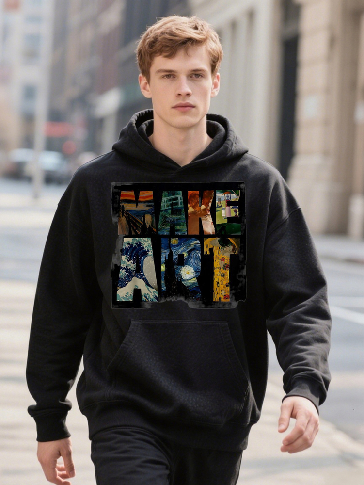 Men s Casual Graphic Blend Hoodie Artistic Print Design Black Perfect for 09b2f 262c0