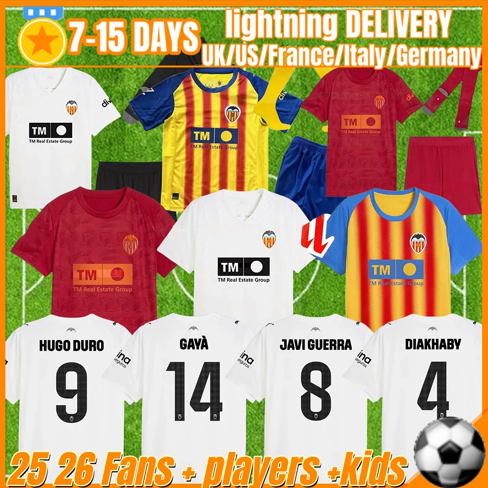 valencia cf soccer jerseys 25 26 camisetas de futbol men kids kit Valencia football shirts 2025 2026 third kids kit camiseta vcf HUGO DURO GAYA MUSAH HUGO chemise