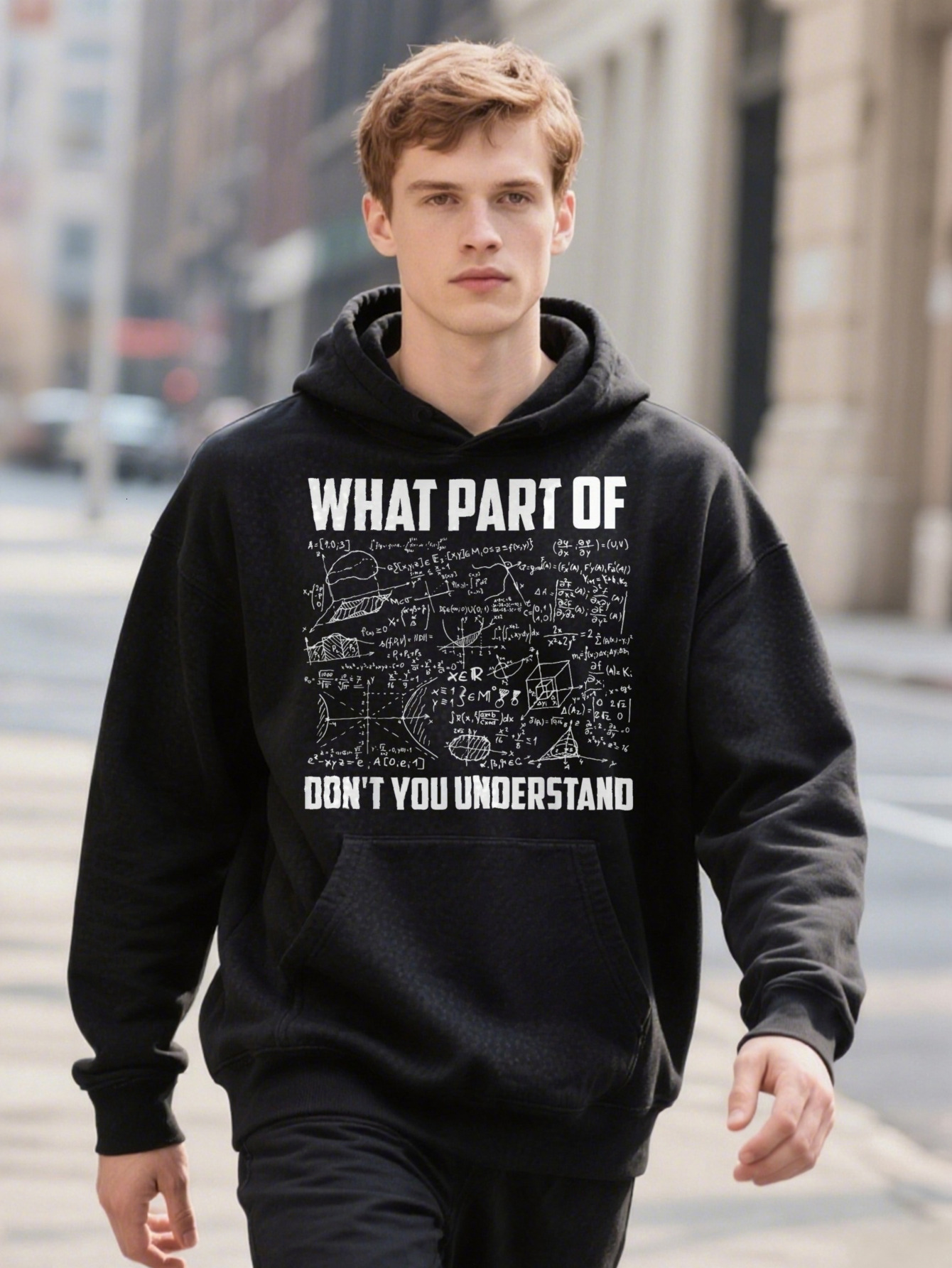 Math Meme Hoodie Men S Casual What Part Of You Don T Understand Print Crew Stretch Fabric Hine