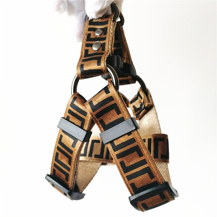 Luxury Pet Collar & Harness Set Adjustable Cat Dog Collar with Leash & Harness, Durable Nylon, Stylish Pattern
