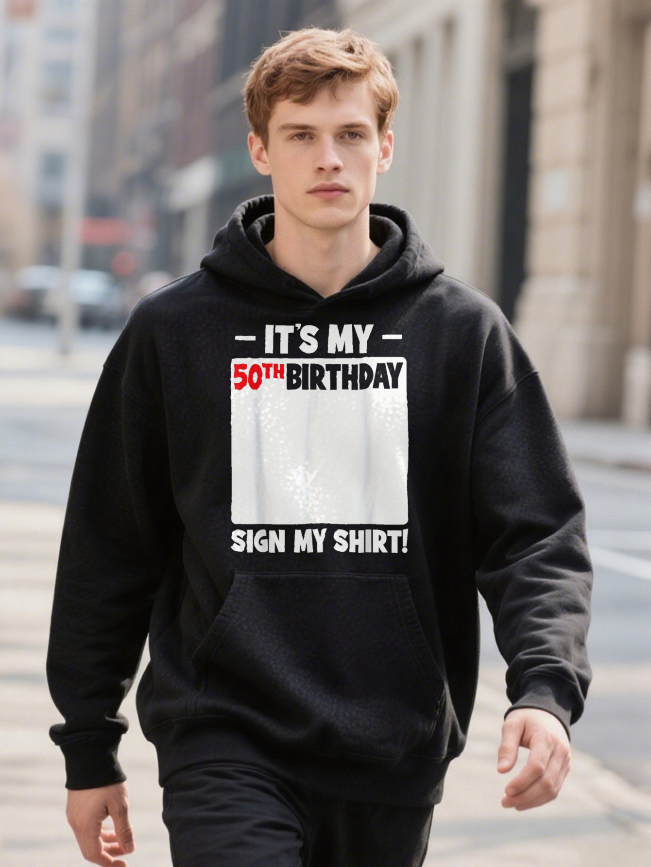 Men Hoodie It S My Th Graphic Black With Ext Plus Size L XL Cotton Casual Style Hine Washable Party