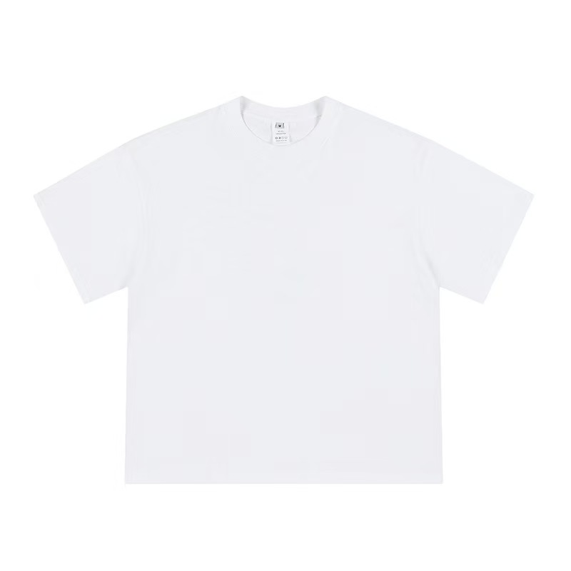 K2107 Heavyweight cotton short-sleeved T-shirt for men and women, breathable basic round neck short-sleeved women's top, loose casual solid color