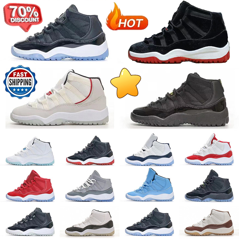 Designer Children 11s Basketball Kids Shoes Baby Cherry Bred Cool Grey Concord Unc Win Like For Toddler Sneakers Fashion Tennis Shoe running shoes 25-35