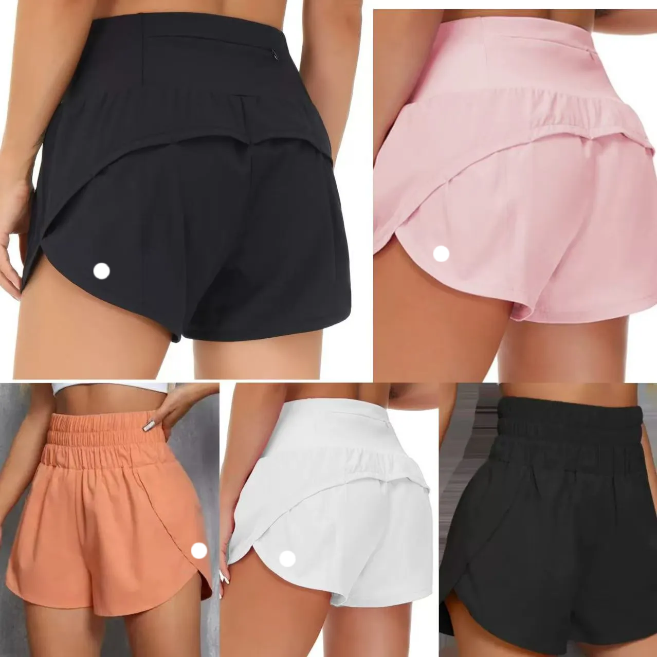 New Speed up Short Women's High Waisted Running Quick Dry Athletic Workout Shorts jump close skin have ed Loose no awkward yoga Pilates Jogging pants skirts