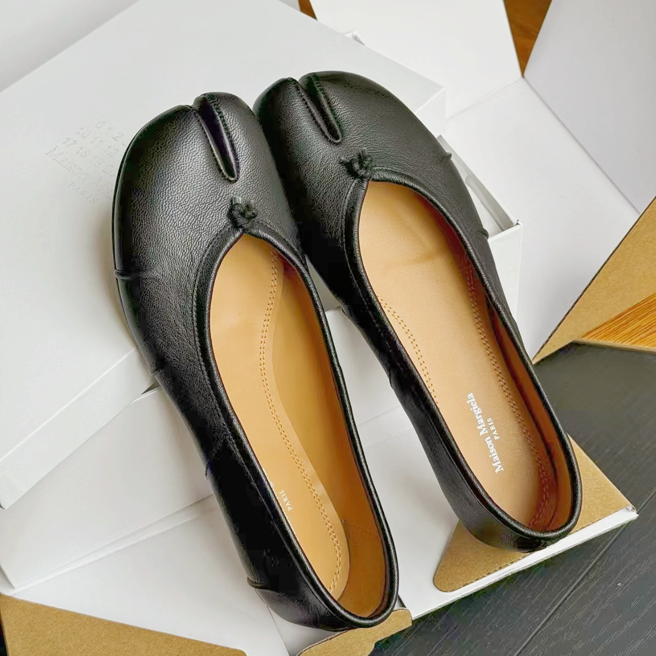 Top quality maisonss Mary Jane Tabi Ballet margiellass m6 Flat Women Designer Dress moccasin Loafers Ballerina Casual Shoe Leather promdress shoes