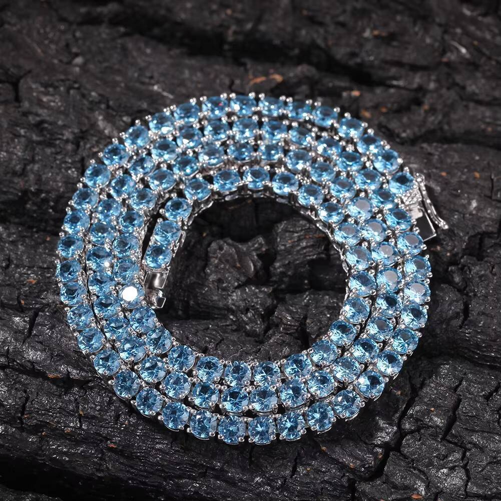 Ice Cool Moissanite Tennis Necklace With 3mm 4mm 5mm Hip Hop Fashion Cuban Chain Necklace