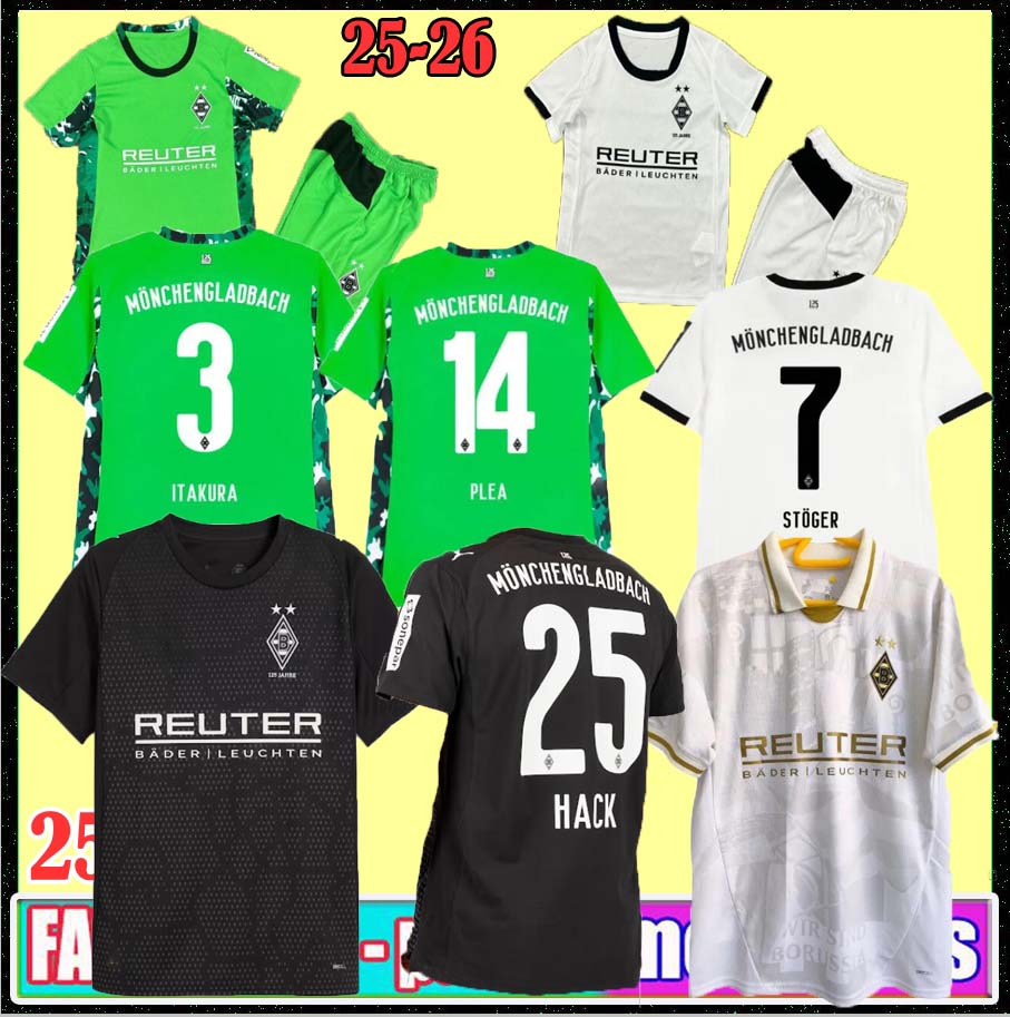 3XL 4XL 25 26 Borussia Monchengladbach soccer Jerseys 125th Anniversary 2025 2026 Gladbach ELVEDI PLEA ZAKARIA NEUHAUS GINTER THURAM MEN KIDS KIT foootball SHIRTS