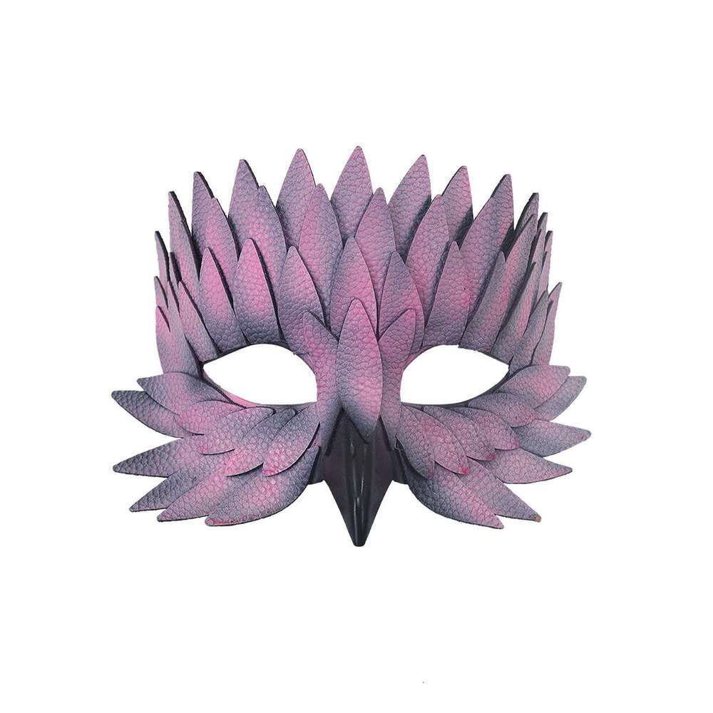 Halloween High-end Half-face Leather Feather Bird Beak Masquerade Party Mask Costume Prop Bar Fun Adult Version