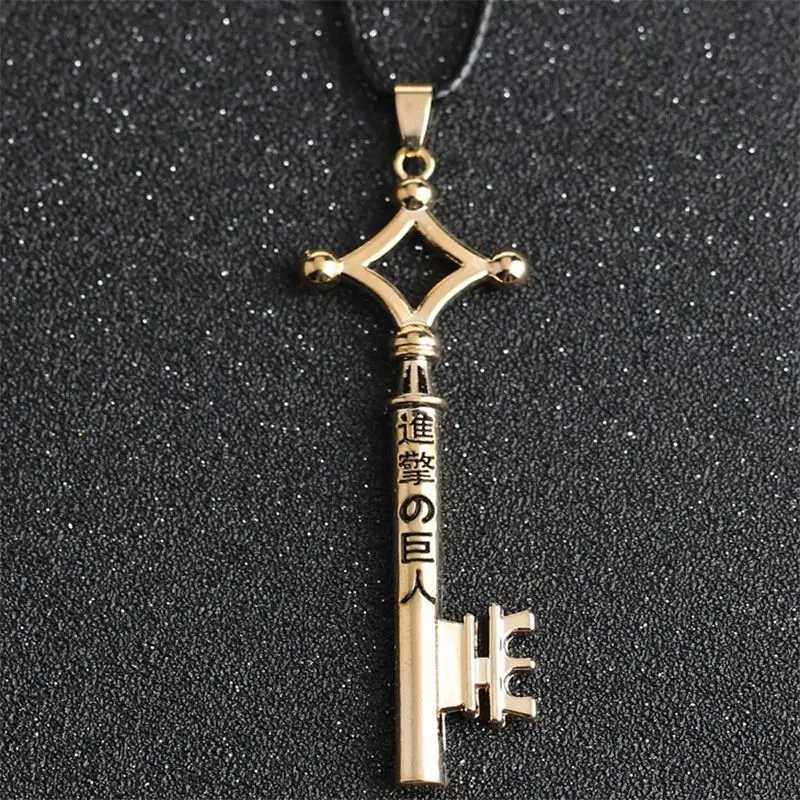 Anime Attack on Titan Necklace Eren Key Shingeki No Kyojin Pendant Vintage Retro Necklace Cosplay Party Jewelry XJ250816