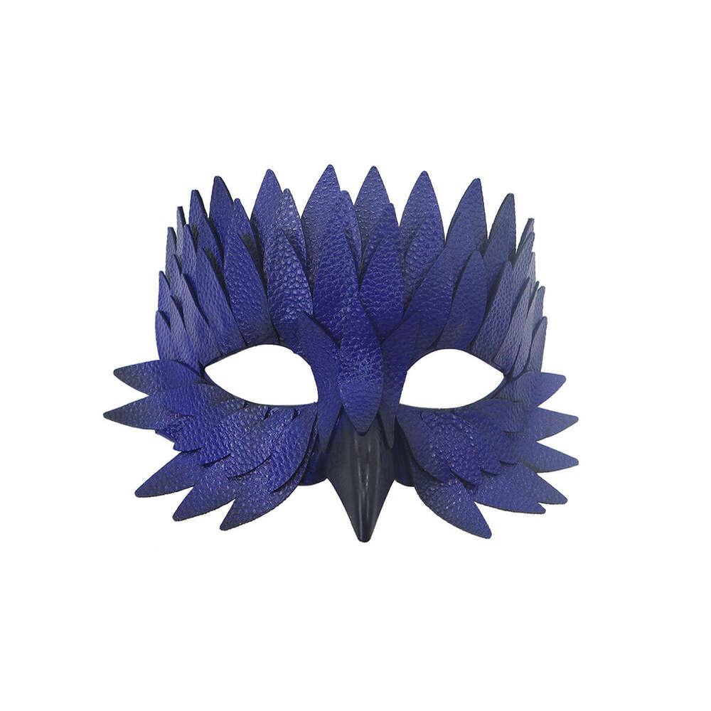 Halloween High-end Half-face Leather Feather Bird Beak Masquerade Party Mask Costume Prop Bar Fun Adult Version