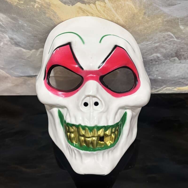 Halloween Carnival Funny Quirky Party Ball Big Gold Teeth Mask Cosplay Ghost Headgear Smiley Face