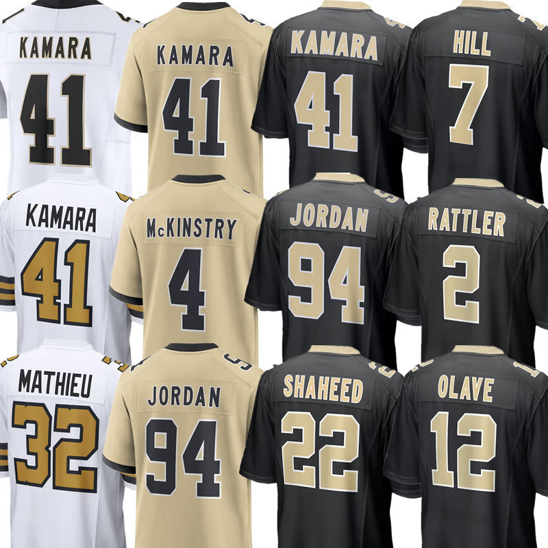 Tyler Shough Kelvin Banks Jr Alvin Kamara Chris Olave Cameron Jordan Demario Davis Rashid Shaheed Tyrann Mathieu Taysom Hill Spencer Rattler Custom Football Jersey