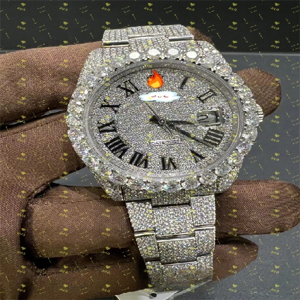 VVS Top Quality Automatic Mechanical Women Designer Men Moissanite Pass test Watches Iced Out Vvs Dia Watch Free delivery