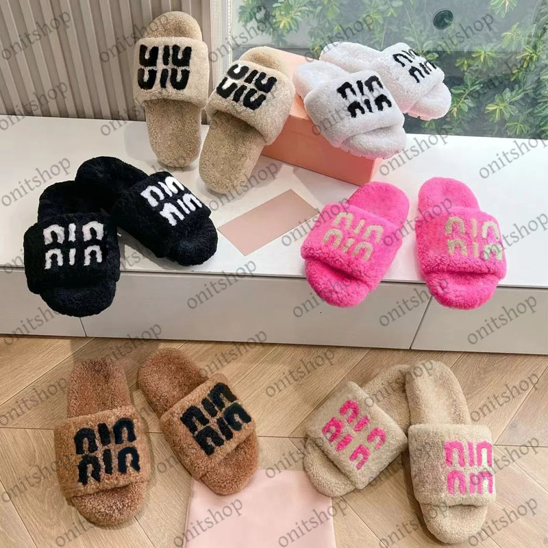 Ladies Wool Slippers Slides Designers Sandals Plush Cotton Slippers Girl Flip Flop Slipper Slide Winter Fur Fluffy Furry Warm Letters Comfortable Fuzzy
