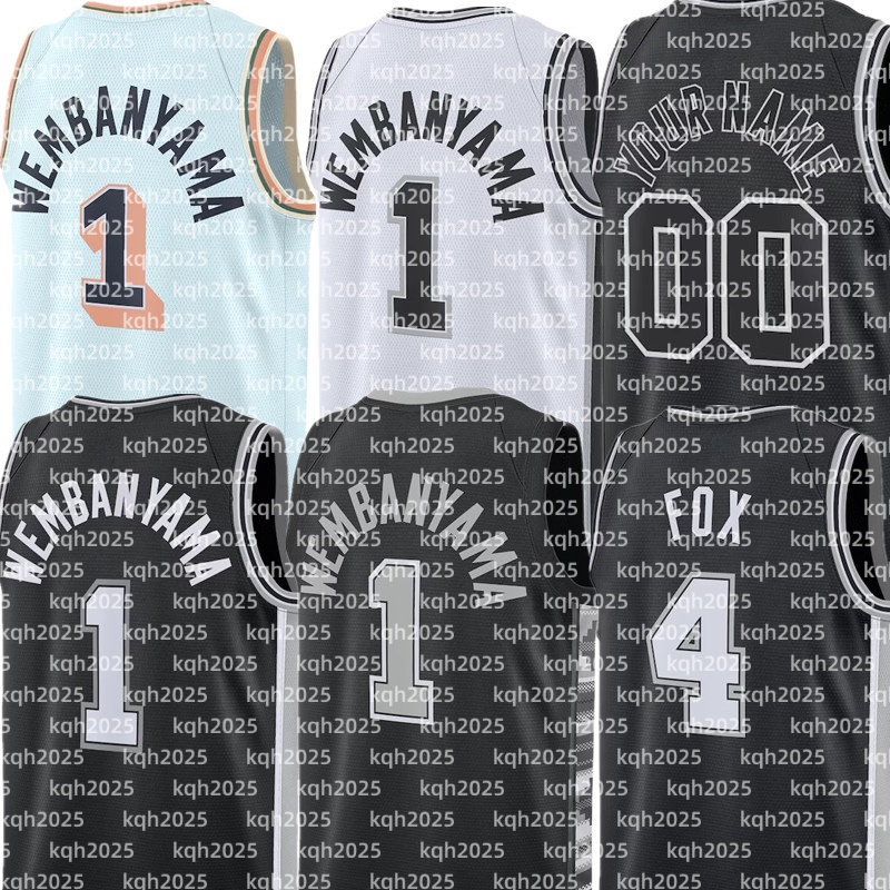 Custom men Basketball Jersey Victor Wembanyama Fox Devin Vassell Harrison Barnes Stephon Castle Julian Champagnie Keldon Johnson Jeremy Sochan Dylan Harper