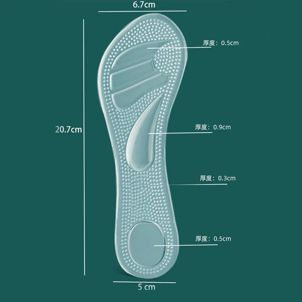 Women Seven Point Heel Protectors Silicone Cushion Foot Care Products Non Slip Shoe Pad High Heels Adjustable Size Insole ddmythur