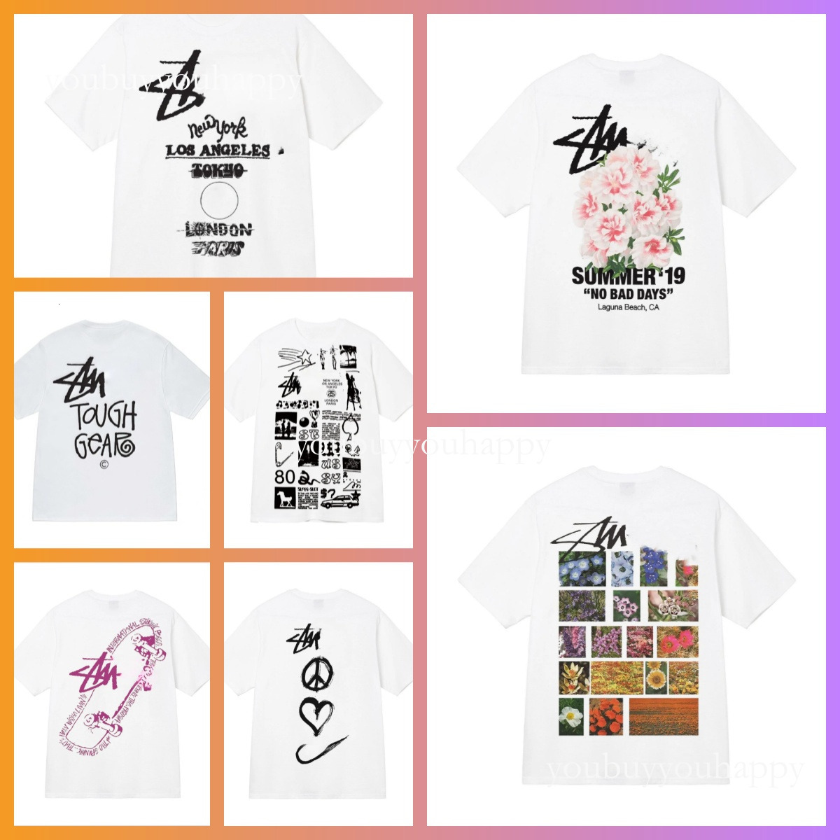 Stussyshirtlys Tshirt Designer T Shirt For Men Graphic Tee Vintage Hip Hop Loose Sports Stussyshirtlys Shirts Summer Short Sleeve Polo Shirt Womens Clothing Bd5