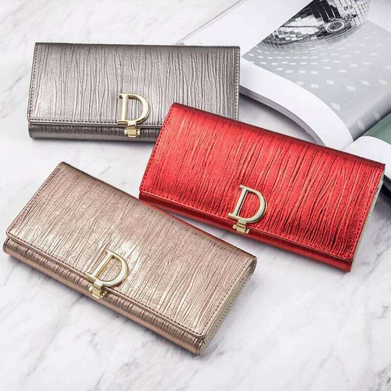 Designer Luxury Elegant Women Long Wallet Anti RFID Lady Clutch Bag Cow Genuine Leather Coin Purse For Gifts Party Travel