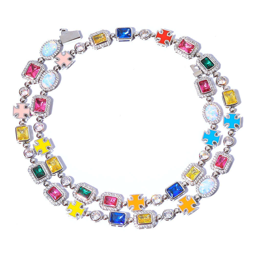 Hip Hop Colorful Women's Jewelry High-end Zircon Men's Necklace
