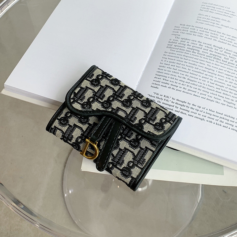 Designer Wallet Canvas Doll Women's Short Style Retro Large Capacity Multi Card Slot Multi Functional Foldable Long Style Women's 70% Discou