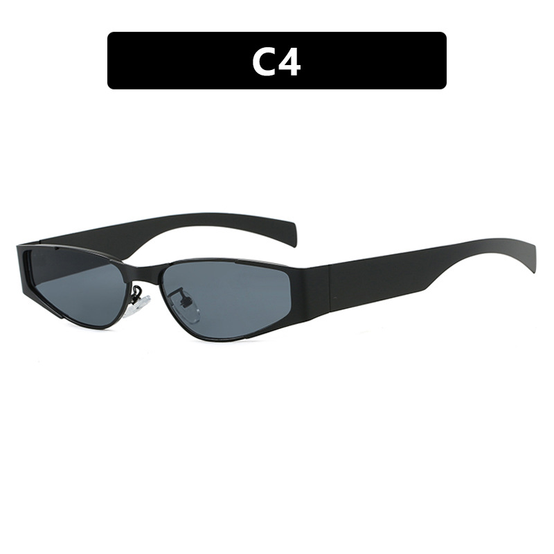 2025 New Arrival Women Slim Metal Frame Hip Hop Sunglasses Influencer Favorite Unique Street Style UV Protective Sunnies
