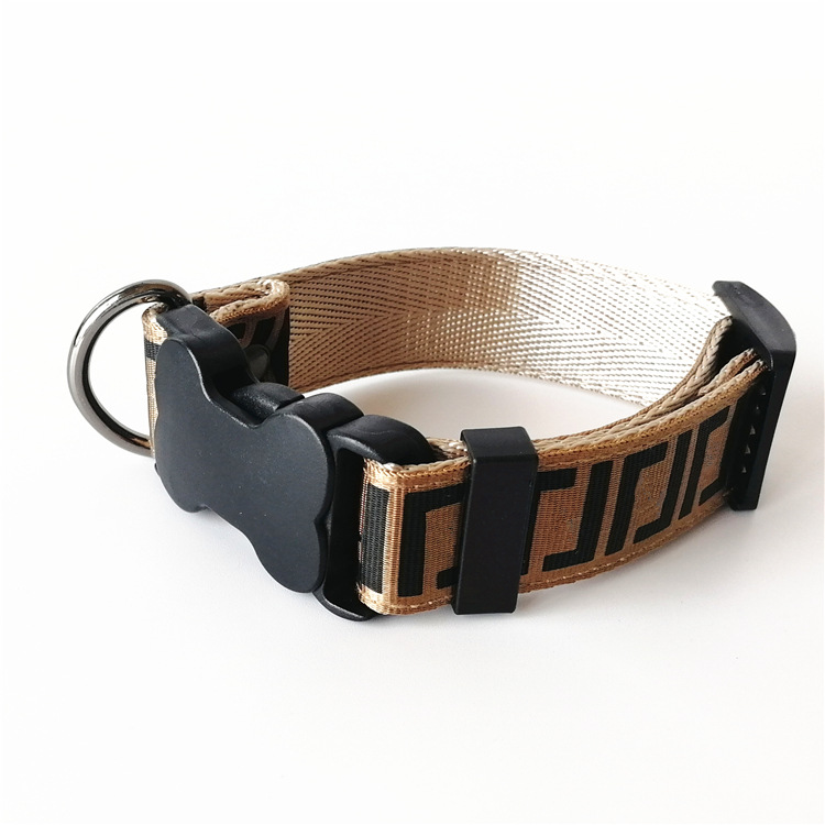 Luxury Pet Collar & Harness Set Adjustable Cat Dog Collar with Leash & Harness, Durable Nylon, Stylish Pattern