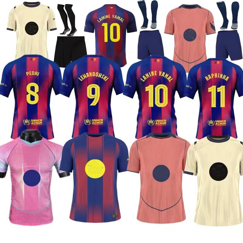 Barcelona 25 26 jersey LAMINE YAMAL Lewandowski soccer player OLMO KESSIE GAVI Raphinha RASHFORD FERRAN SENYERA football shirt Kounde men kids Coldplay fans