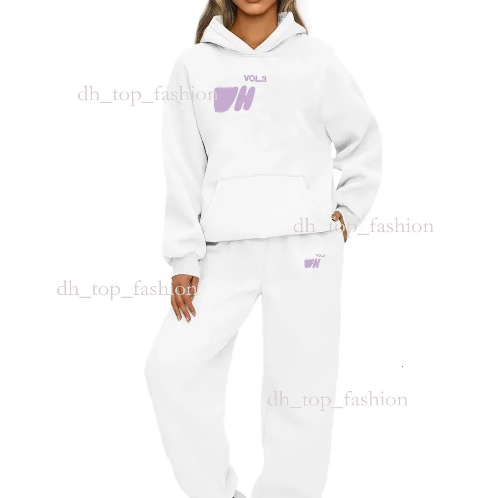 White Force Hoodie Two Piece Set Women's Designer Tracksuits Printed Hoodies Suits Sportswear White Sox Hooded Sweatshirt With Fleece Two Pieces Set c86