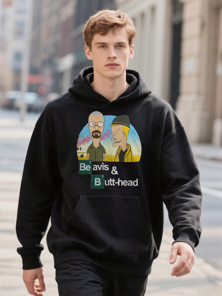Beavis And Butt Head S Music Cartoon Graphic For Men Pure Cotton Soft Breathable Hoodie Plus Size