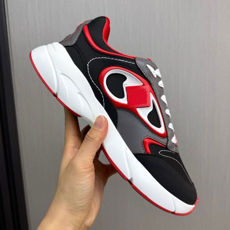 Men Low help Forward lace-up B30 sneakers mens Designer gray tech mesh sports shoes Lightweight rubber running sole inside 100% calf leather