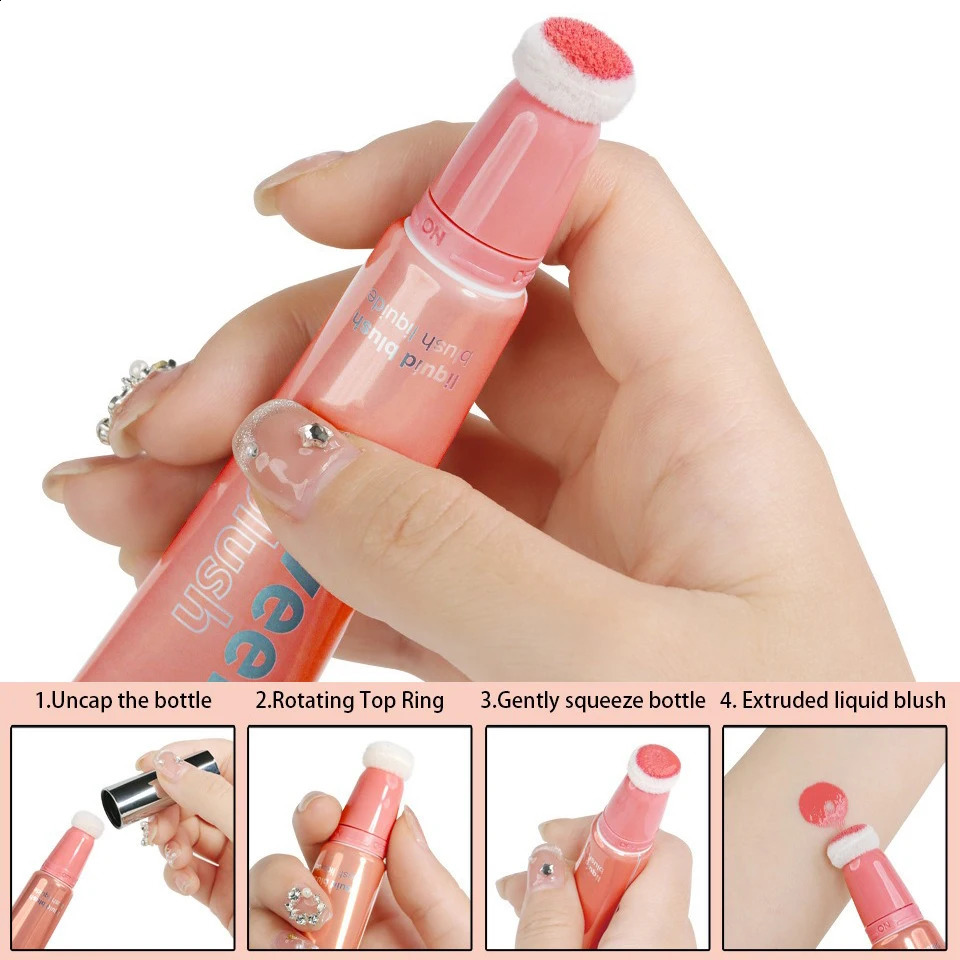 Liquid Blush Velvet Matte Natural Cream Multi-use Cheek Eye Tint Peach Blush Soft Applicator Makeup Monochrome Face Blush Stick 250815