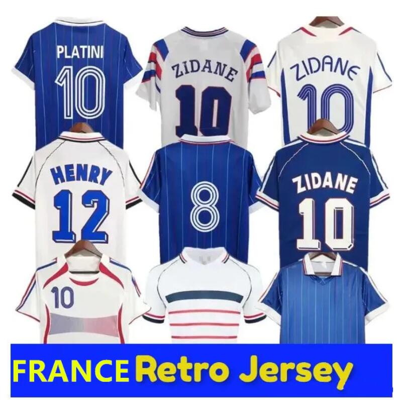 1998 Retro Soccer jerseys 1982 84 86 88 90 96 98 00 02 04 06 ZIDANE HENRY MAILLOT DE FOOT REZEGUET Football shirt french Classic Vintage Jersey
