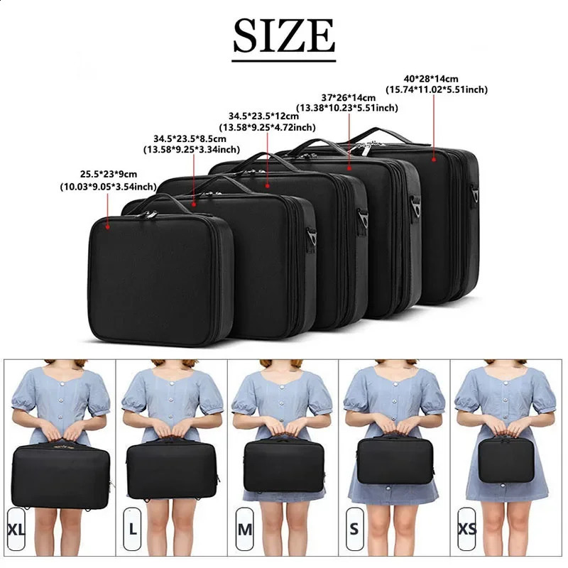 1 Pc Partition professional womens travel large capacity embroidery nail art and makeup artist toolbox cosmetics storage bags 250812 - view 3