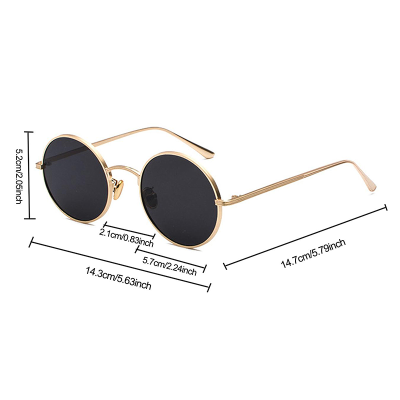 Retro-Styled Protective Sun Glasses Classic Circular Frames for Both Genders