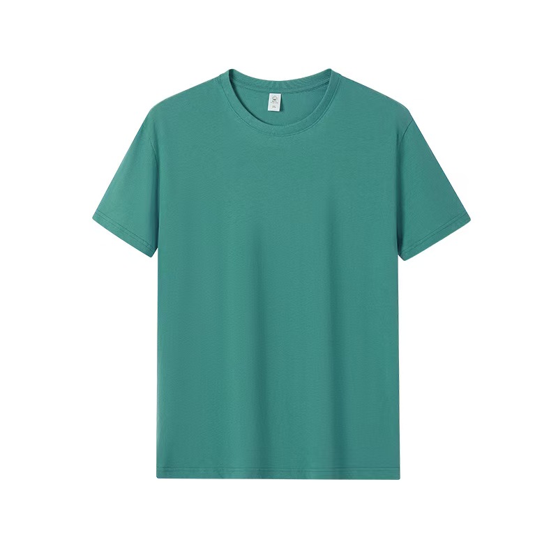 K2104 Custom heavyweight cotton round neck short-sleeved T-shirts for men and women with DIY printed logo embroidery